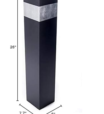 Silky Flower Store Black Silver Accent Tall Rectangle Floor Vase, Green Floral Crafts, Decorative Modern Statement Vase 27-inch 17 17 Product: Green Floral Crafts Rectangle Tall Floor Vase 27-inch - Handcrafted for Home Decor, Dried Flower Branches. Artificial Floral Arrangements - Ideal for Living Room Decoration - Black with Silver Accent