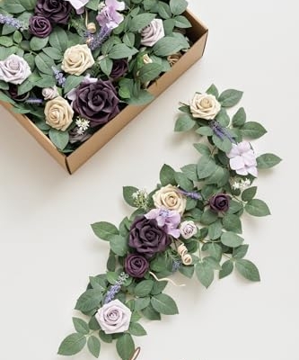 Silky Flower Store Lavender Purple Artificial Flower Garland, 6 Pack 2ft Faux Lilac Wedding Aisle Decor, 12ft 183cm 11 11 Product: Ling's Moment 6Pack 2ft Artificial Flowers Garland Lavender Purple Lantern Flower Centerpieces Lilac Wedding Aisle Decor Chair Flowers Arch Floral for Signs DIY Table Wall Window Cake Decoration