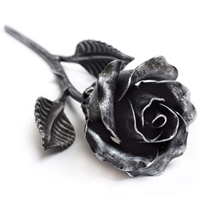 Product: MakuliSmit 100% Hand Forged Iron Rose Sculpture - Gift of Everlasting Love - Wrought Steel Flower