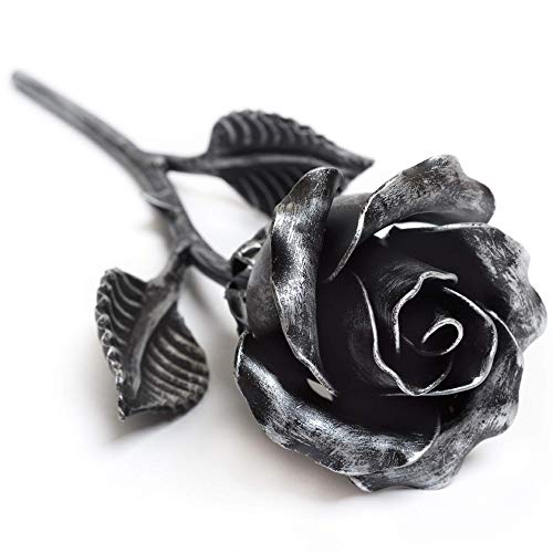 MakuliSmit 100% Hand Forged Iron Rose Sculpture - Gift of Everlasting Love - Wrought Steel Flower - Artificial Flower Arrangements Product: MakuliSmit 100% Hand Forged Iron Rose Sculpture - Gift of Everlasting Love - Wrought Steel Flower