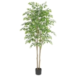 Product: Nafresh Tall UV Resistant Ficus Tree Artificial，6ft(72in) Faux Ficus Tree with Realistic Smooth and Shiny Leaves， Fake Trees Indoor Outdoor for Home Office Living Room Bedroom Foyer Porch Decor.