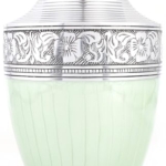 Product: Handcrafted Metal Alloy Cremation Urn for Human Ashes - Large, Engraved, Decorative Funeral Memorial Urn with Secure Screw-On Lid Hold Remains up to 200 lbs 10.5" (Green Silver) - ALPHA Living HOME