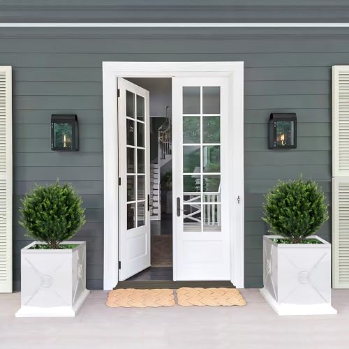 Product: Keepinno 21''T Artificial Cedar Topiary Ball Tree 2 Pack, Outdoors Artificial Shrubs Fake Plants Uv Rated Potted Plants for Outdoor, Indoor, Front Door, Office Decor.