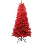 Product: Maylaviu 7FT Artificial Full Christmas Tree, Unlit - Faux Red Christmas Tree for Front Door, Porch, Entryway Xmas Home Decorations - Fake Xmas Tree with 1066 Branch Tips