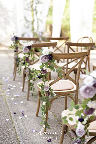 Silky Flower Store Lilac Purple Gold Wedding Chair Decorations, Aisle Floral Swag Faux Arrangement, 10pcs, 30 2 2 Product: Ling's Moment 10pcs Wedding Chair Decorations Aisle Floral Swag Artificial Pew Flowers Hanging Garland Lilac Purple Gold for Ceremony Reception Church Rose Floral Faux Arrangement Party Outdoor Decor