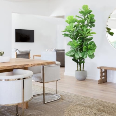 Product: ROOMTEC 6ft Artificial Fiddle Leaf Fig Tree in Pot Faux Fiddle Leaf Fig Tree Large Artificial Tree for Indoor Outdoor House Living Room Office Modern Decoration