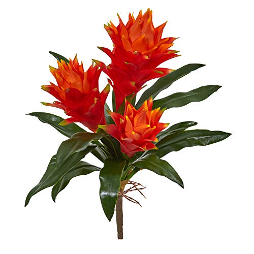 Product: Nearly Natural 16in. Double Bromeliad Artificial Flower (Set of 6)