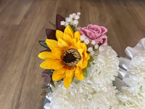 Silky Flower Store Artificial Baby Breath Flowers, Pink Yellow Grave Tribute Decorations, Outdoor Funeral Memorial Silk Arrangement, 32.5cm 2 2 Product: EWGFDEMN Artificial Baby Breath Flowers - Pink & Yellow Grave Tribute Decorations for Outdoor Lawn & Funeral