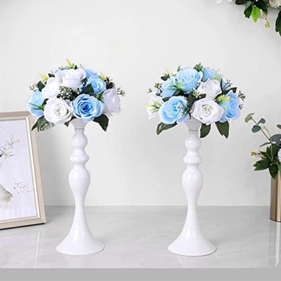 Product: QUTUNI 10Pcs Artificial Flower Ball Arrangement, Fake Floral Centerpieces Wedding Roses Bouquet for Parties Valentine's Day Wedding Centerpieces and Home Decor (Blue & White)