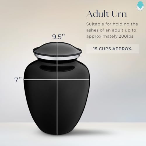 Product: Geturns Embrace Adult Personalized Deer Cremation Urns for Human Ashes I Large Black Funeral Urn for Adult Men and Women with Double Side Engraving I 200 lbs