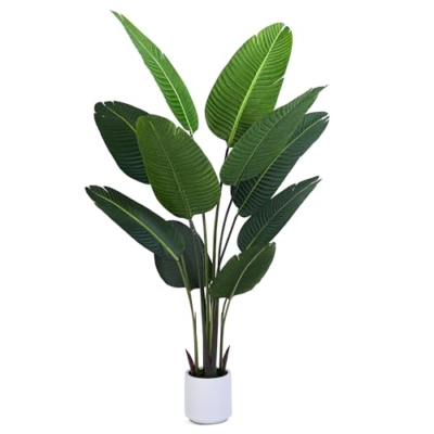 Product: Jocoevol Bird of Paradise Artificial Plant, 5FT Fake Plant Palm with White Planter, Tall Artificial Floor Plants Indoor for Home Office Living Room Decor Housewarming Gift