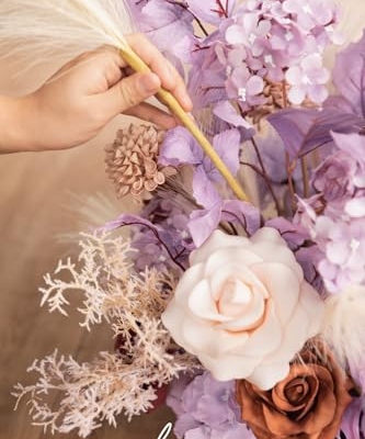 Silky Flower Store Artificial Flower Arrangements, Tall Wedding Arch Decor Lavender Aster Orange, 41in 14 14 Product: Ling's Moment 41" Tall Fall Free Standing Artificial Flowers Arrangements 2 pcs Wedding Arch Altar Stage Decorations Lavender Aster & Orange For Ceremony Reception Church Backdrop Outdoor Floral Party