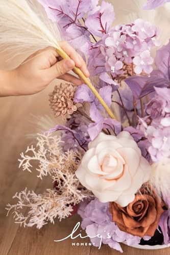 Silky Flower Store Artificial Flower Arrangements, Tall Wedding Arch Decor Lavender Aster Orange, 41in 6 6 Product: Ling's Moment 41" Tall Fall Free Standing Artificial Flowers Arrangements 2 pcs Wedding Arch Altar Stage Decorations Lavender Aster & Orange For Ceremony Reception Church Backdrop Outdoor Floral Party