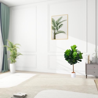 Silky Flower Store Artificial Fiddle Leaf Fig Tree, Faux Ficus Plant, Indoor Outdoor Potted Fake Plant, 3ft Tall 9 9 Product: Artificial Plants Indoor-Fiddle Leaf Fig Tree Artificial Tree - 3ft Tall Faux Ficus Plant, Potted Fake Plant for Indoor and Outdoor Home Garden Decor