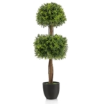 Product: Goplus 40” Artificial Boxwood Topiary Ball Tree, Faux Potted Plants with Cement-Filled Plastic Pot, UV Resistant, Fake Evergreen Artificial Topiary for Indoor Outdoor Home Front Porch Decor