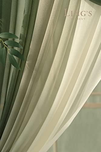 Silky Flower Store Wedding Arch Flowers Kit, Sheer Drapes, Spring Green Rose, Sage White Faux Florals, 5 Piece Set, 6ft x 9ft Arch 4 4 Product: Ling's Moment Wedding Arch Flowers with Sheer Drapes Kit - Artificial Spring Green Rose Floral Arrangements for Ceremony Backdrop, Arbor Decor, 5-Piece Set (2 Flower Stems + 3 Hanging Drapes)