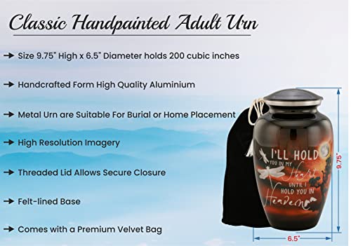 Silky Flower Store Moonlight Black Memorial Urn for Dad, Amaira Memorials, Recycled Aluminum Funeral Urn, 200 lbs 1 1 Product: Amaira Memorials Urn For Ashes Adult Male/Female Handcrafted Urns For Human Ashes Adult Man/Women | Funeral/Cremation Urns, Large Decorative Urns | Memorial Gifts Moonlight Black Urn for Dad - 200 lbs