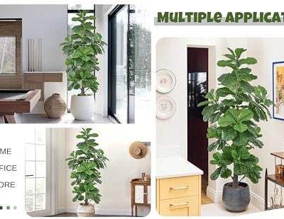 Product: Roselywed Artificial Fiddle Leaf Fig Tree 6FT with Realistic 148 Leaves 71 Inch Fake Ficus Lyrata Potted Plant for Indoor Outdoor Garden Landscaping Decor Housewarming Gift (6FT, 1Pack)