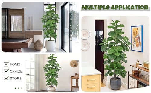 Product: Roselywed Artificial Fiddle Leaf Fig Tree 6FT with Realistic 148 Leaves 71 Inch Fake Ficus Lyrata Potted Plant for Indoor Outdoor Garden Landscaping Decor Housewarming Gift (6FT, 1Pack)