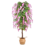 Product: 6ft Artificial Tree Plants, Fake Wisteria Tree with Woven Seagrass Basket for Indoor Outdoor Home Decor Office Living Room Porch Patio Perfect Housewarming Gift (1)
