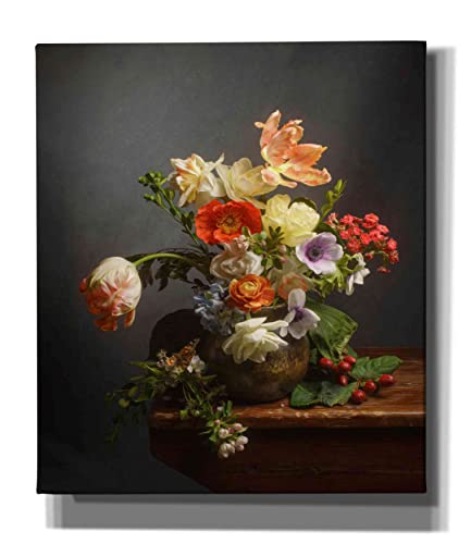 Product: Epic Graffiti 'A Study On Tulips' by Leah McLean Giclee Canvas Wall Art, 26"x30"