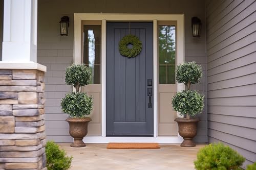 Product: BLONYUVC 3Ft-35'' Artificial Boxwood Double Ball Topiary Trees,2PACK Faux Topiaries Tree Store Garden Indoor&Outdoor for Porch Home Decor