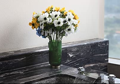 Silky Flower Store Artificial White Anemone Faux Stems, 6 Pack Artificial Flowers, UV Resistant Decorative Floral Stems 57cm 14 14 Product: Artificial Plants & Flowers 22.4" Anemone Faux Stems Blossom Tall Plant Outdoor Floral Arrangement Rustic Decoration Crafts Home Decor Holiday Wedding Parties 6Packs(Anemone White Flowers)