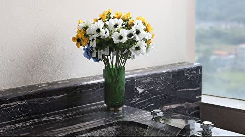 Silky Flower Store Artificial White Anemone Faux Stems, 6 Pack Artificial Flowers, UV Resistant Decorative Floral Stems 57cm 5 5 Product: Artificial Plants & Flowers 22.4" Anemone Faux Stems Blossom Tall Plant Outdoor Floral Arrangement Rustic Decoration Crafts Home Decor Holiday Wedding Parties 6Packs(Anemone White Flowers)