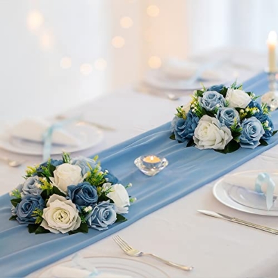 Silky Flower Store Dusty Blue Artificial Flower Ball Centerpieces, BLOSMON Silk Rose Wedding Decor, 6 Pcs, 9.5in x 4.7in 8 8 Product: BLOSMON Flower Ball Centerpieces for Table 6 Pcs Fake Rose Centerpiece Flowers Dusty Blue Artificial Silk Floral Arrangement Center Piece Kissing Bouquet for Wedding Party Home Decor