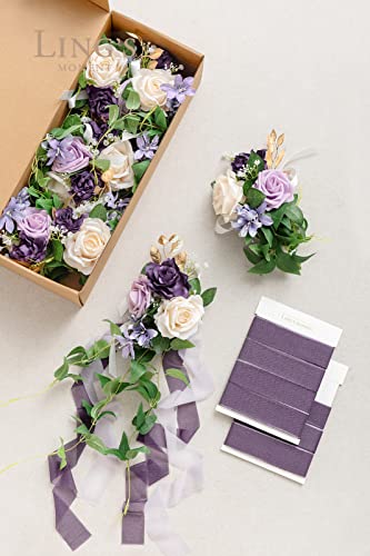 Silky Flower Store Artificial Aisle Pew Flowers, Wedding Chair Decorations Lilac Purple Gold Chiffon Ribbons, 13in x 5in 6 6 Product: Ling's Moment 8pcs Wedding Artificial Aisle Pew Flowers Chair Decorations Arrangements with Chiffon Ribbons Lilac Purple Gold for Ceremony Chair Back Floral Decor Reception Church Party Outdoor