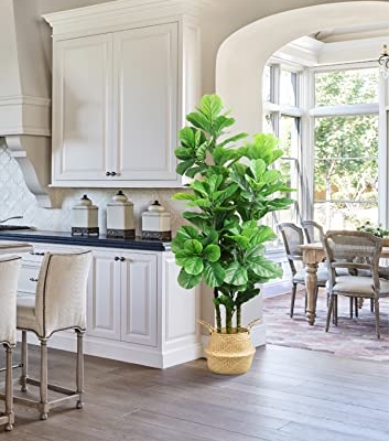 Product: LOVMOR 6ft Artificial Tree Indoor with Woven Seagrass Plant Basket, Artificial Fiddle Leaf Fig Tree Fake Tree Faux Plant Indoor for Living Room Office Floor Home Decor (70 in)