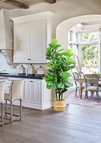 Product: LOVMOR 6ft Artificial Fiddle Leaf Fig Tree with Woven Seagrass Plant Basket and Realistic Moss,Artificial Plants for Modern Home Office Living Room Floor Decor Indoor