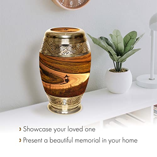 Silky Flower Store Highway to Heaven Cremation Urn for Ashes, Adult Male Personalized Human Ashes, Biker Sunset Memorial Urn, 20.5cm 7 7 Product: Highway to Heaven Cremation Urn for Ashes Adult Male - Beautifully Handcrafted & Personalized Cremation Urns for Human Ashes Adult Man