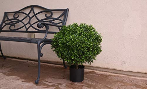 Product: 24" Tall 16” Round Artificial Topiary Ball Boxwood Trees (Set of 2) by Northwood Calliger | Highly Realistic Potted Shrubs for Indoor/Outdoor | UV Protected