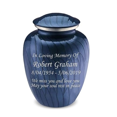 Product: Geturns Embrace Adult Personalized Cremation Urns for Human Ashes I Large Pearl Cobalt Blue Funeral Urn for Men and Women I 200 lbs