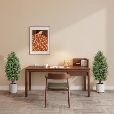 Product: momoplant 2.5FT-30Inch Artificial Plants Tree Shaped Boxwood Topiary Cone Topiaries Bushes Potted Fake Plants Outdoor/Indoor Decor（Set of 2）