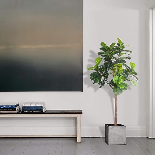 Product: ​Realead 5ft Fiddle Leaf Fig Tree Artificial - Large Fake Fig Leaf Tree with 78 Leaves - Tall Faux Plants in Plastic Nursery Pot for Modern Home Office Living Room Indoor Decor