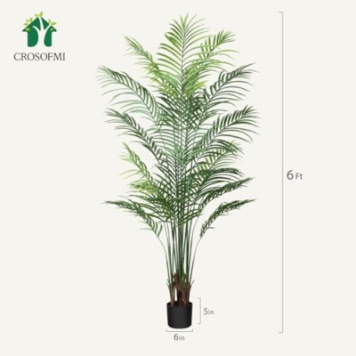 Product: Artificial Areca Palm Plant 6Ft Fake Tropical Palm Tree, Perfect Faux Dypsis Lutescens Plants in Pot for Indoor Outdoor House Home Office Garden Modern Decoration Housewarming Gift,2Pcs