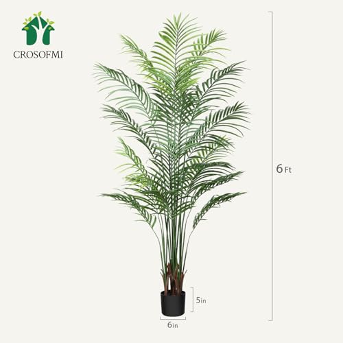 Product: Artificial Areca Palm Plant 6Ft Fake Tropical Palm Tree, Perfect Faux Dypsis Lutescens Plants in Pot for Indoor Outdoor House Home Office Garden Modern Decoration Housewarming Gift,2Pcs