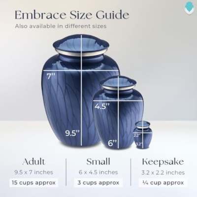 Product: Geturns Embrace Adult Personalized Dolphin Cremation Urns for Human Ashes I Large Pearl Cobalt Blue Funeral Urn for Men and Women I 200 lbs