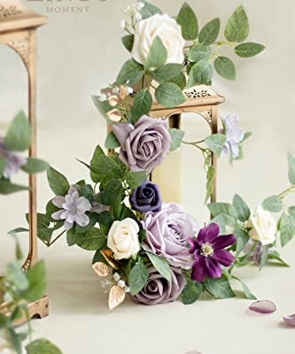 Silky Flower Store Artificial Flower Garland Lilac Lantern, Light Purple Wedding Aisle Decor, Faux Floral Centerpiece, 1.8ft x 6, 10.8ft 7 7 Product: Ling's Moment 6Pack 1.8ft Artificial Flowers Garland Lilac Lantern Flower Centerpieces Light Purple Wedding Aisle Decor Chair Arch Floral for Reception Pew Signs DIY Table Wall Window Decoration