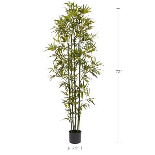 Product: Artificial Bamboo Tree - 6FT Fake Plant with Adjustable Leaves and Pot - Faux Plants Indoor for Home, Restaurant, or Office Décor by Pure Garden
