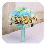 Product: GQYPHFRY Handmade Romantic Wedding Bouquet, Bridal Bouquet Artificial 3Pc Set Silk Wedding Bouquet Artificial Hydrangea Iris Rose Wedding Flowers, Bridal Holding Bouquets
