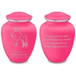 Product: Geturns Embrace Adult Personalized Angel Cremation Urns for Human Ashes I Large Bright Pink Funeral Urn for Adult Men and Women with Double Side Engraving I 200 lbs