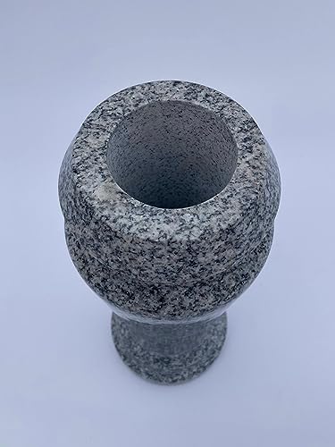 Silky Flower Store Polished Granite Vase Gray Decorative Floral Planter, Spanish Home Décor, 4 x 10 3 3 Product: Turned Granite Vase Polished 4" x 10" Gray
