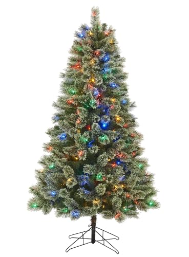 Product: Honeywell 6.5 ft Pre-Lit Christmas Tree, Frances Cashmere Artificial Christmas Tree with 250 Color Changing LED Lights, Xmas Tree with 811 PVC/Cashmere Tips, Tree Top Connector, UL Certified