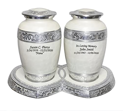 Urns for Human Ashes, Funeral Cremation Companion Urns for Two Adults - Artificial Flower Arrangements Product: Urns for Human Ashes, Funeral Cremation Companion Urns for Two Adults