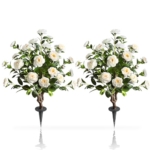 Product: 36''Artificial Camellia Tree, 2 Pack Soil Insertion w/Spike,Flower Plants, Faux Floral Plant Blooming Tree in Cement Pot, Greenery Potted Plant for Indoor Outdoor Office Home Porch Decor