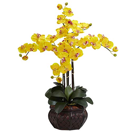 Nearly Natural Phalaenopsis with Decorative Vase Silk Flower Arrangement - Artificial Flower Arrangements Product: Nearly Natural Phalaenopsis with Decorative Vase Silk Flower Arrangement