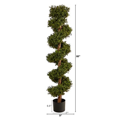 Product: Nearly Natural 5ft. Boxwood Spiral Topiary Artificial Tree (Indoor/Outdoor)